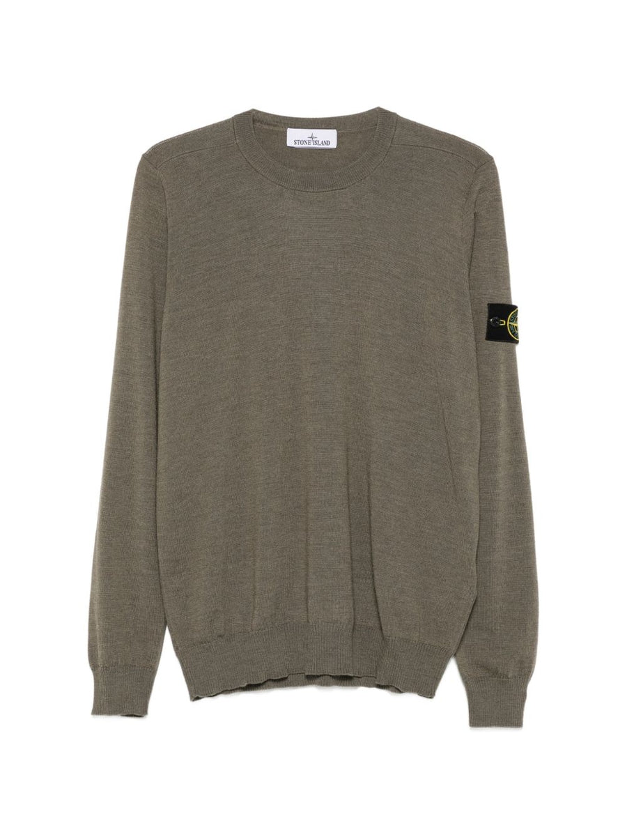 Crewneck Sweater Green Virgin Wool