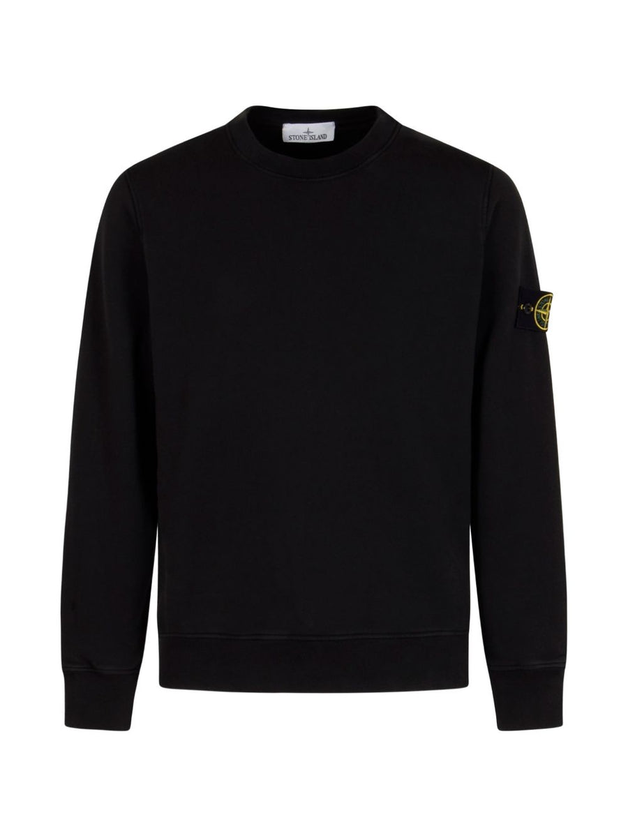 Crewneck Sweatshirt Black Cotton Sweatshirts
