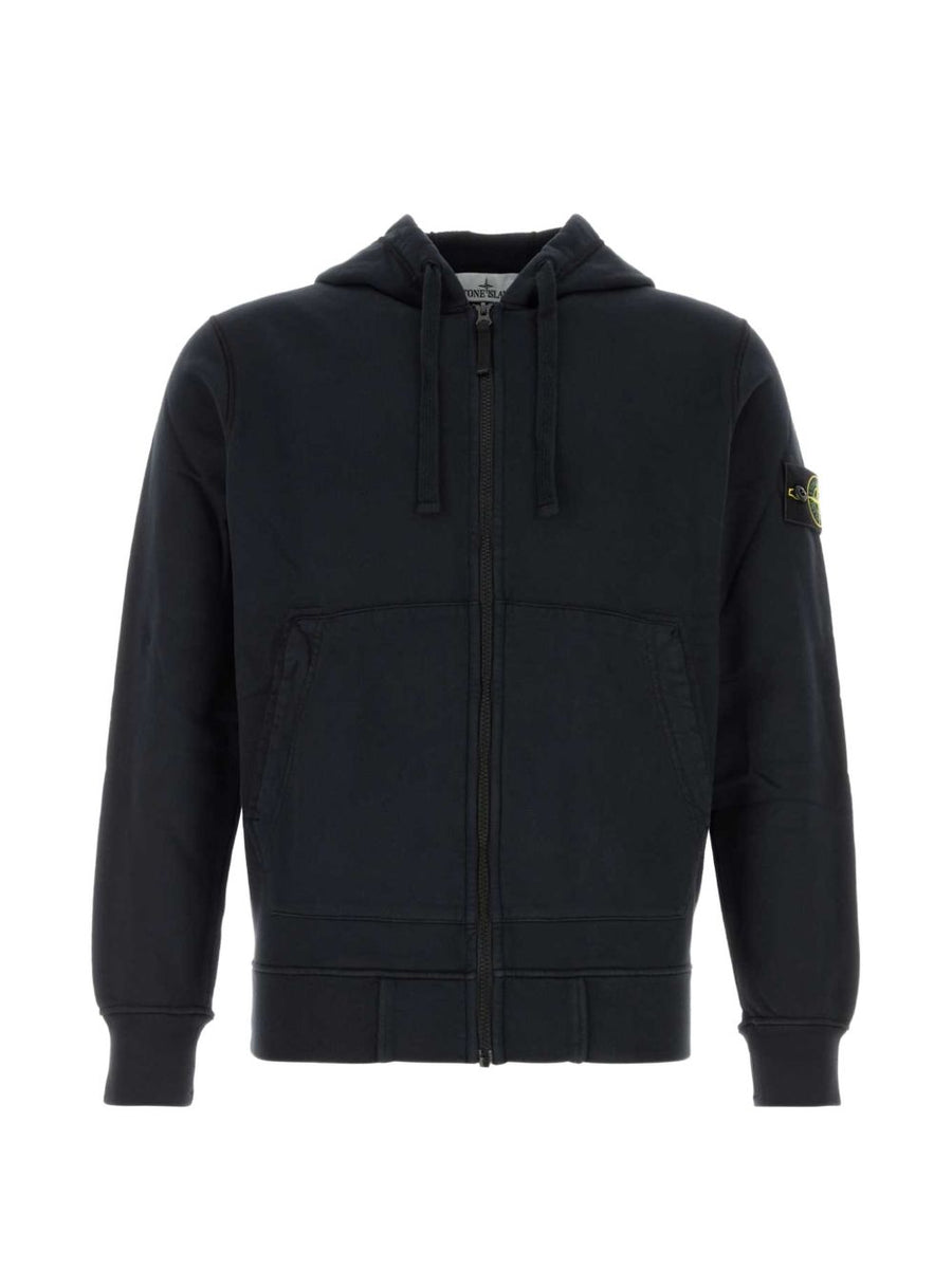 Hooded Zip-Up Sweatshirt Navy Blue Organic Cotton Sweatshirts