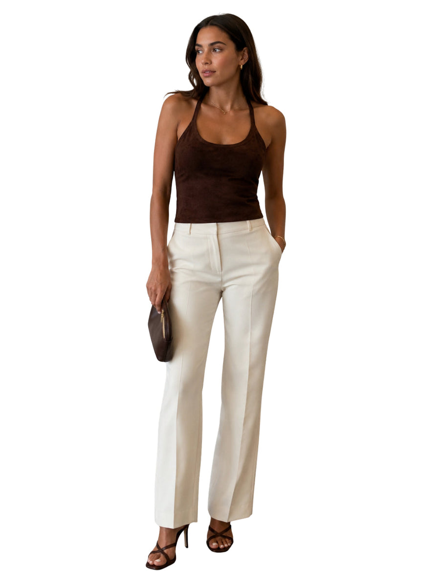 Top Cherry Suede Brown Tops