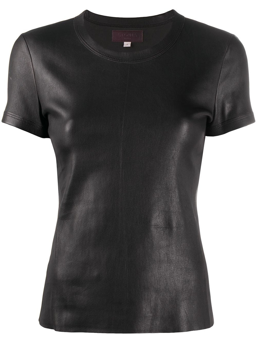 Leather T-Shirt Black T-shirts & Jerseys