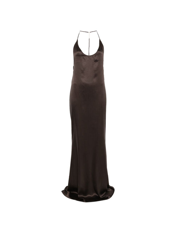 Dress Silk Brown