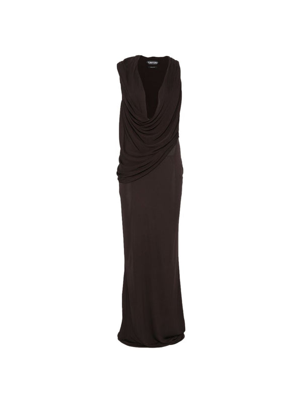 Maxi Dress Brown Viscose