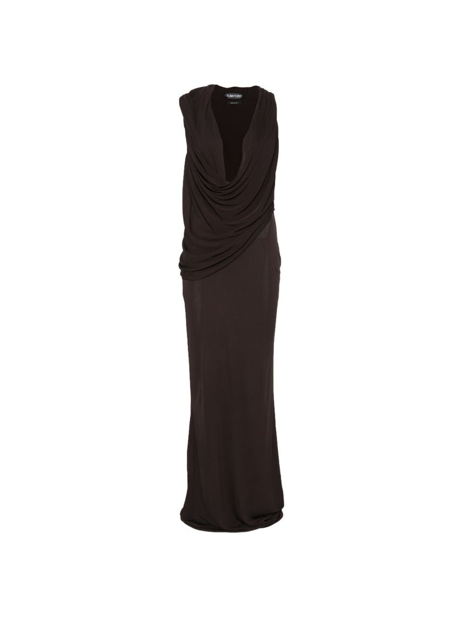 Maxi Dress Brown Viscose