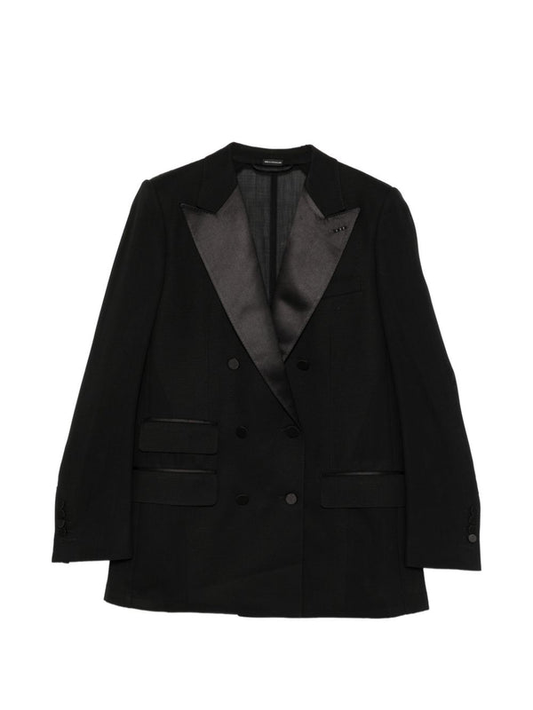 Jacket Double-Breasted Wool Black