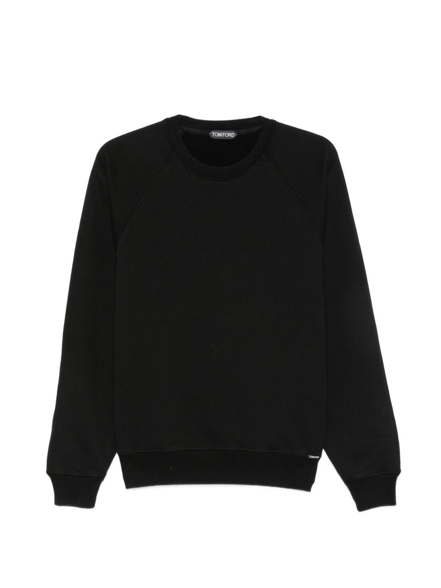 Crewneck Sweatshirt Black Cotton Sweatshirts
