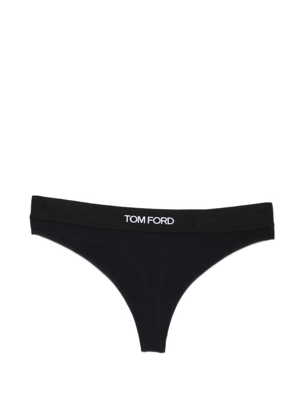 Slip Thong Black Modal Slips & Camisoles
