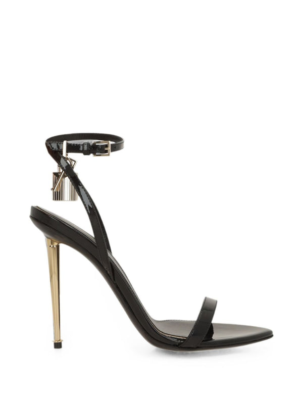 Sandals Padlock Black Calfskin