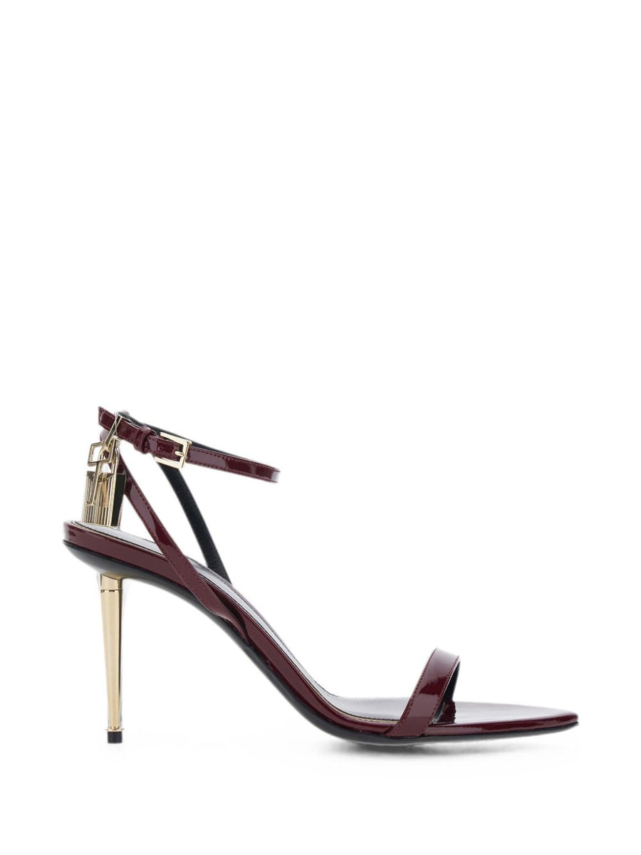 Sandals Padlock Ruby Patent Leather Calf