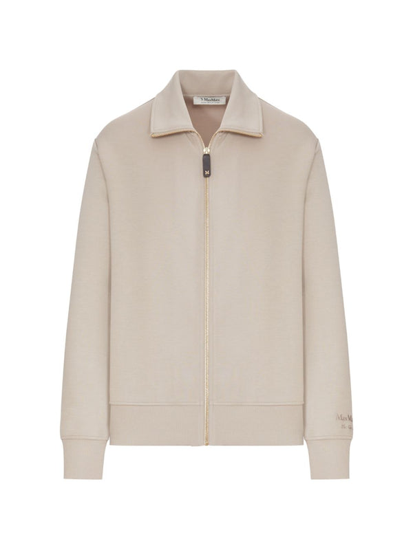 Zip-Up Sweatshirt Smmcarezza Beige Cotton Sweatshirts