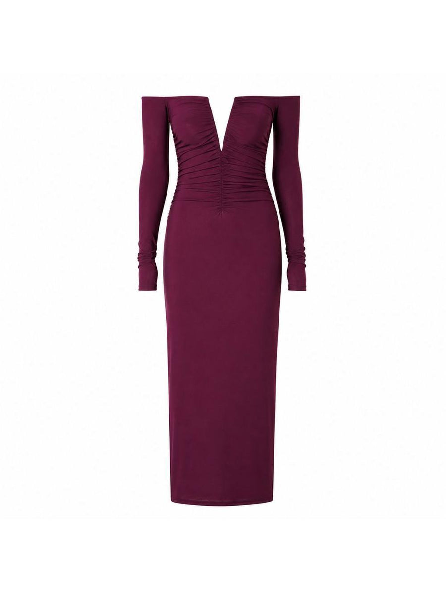 Long Dress Purple Polyamide