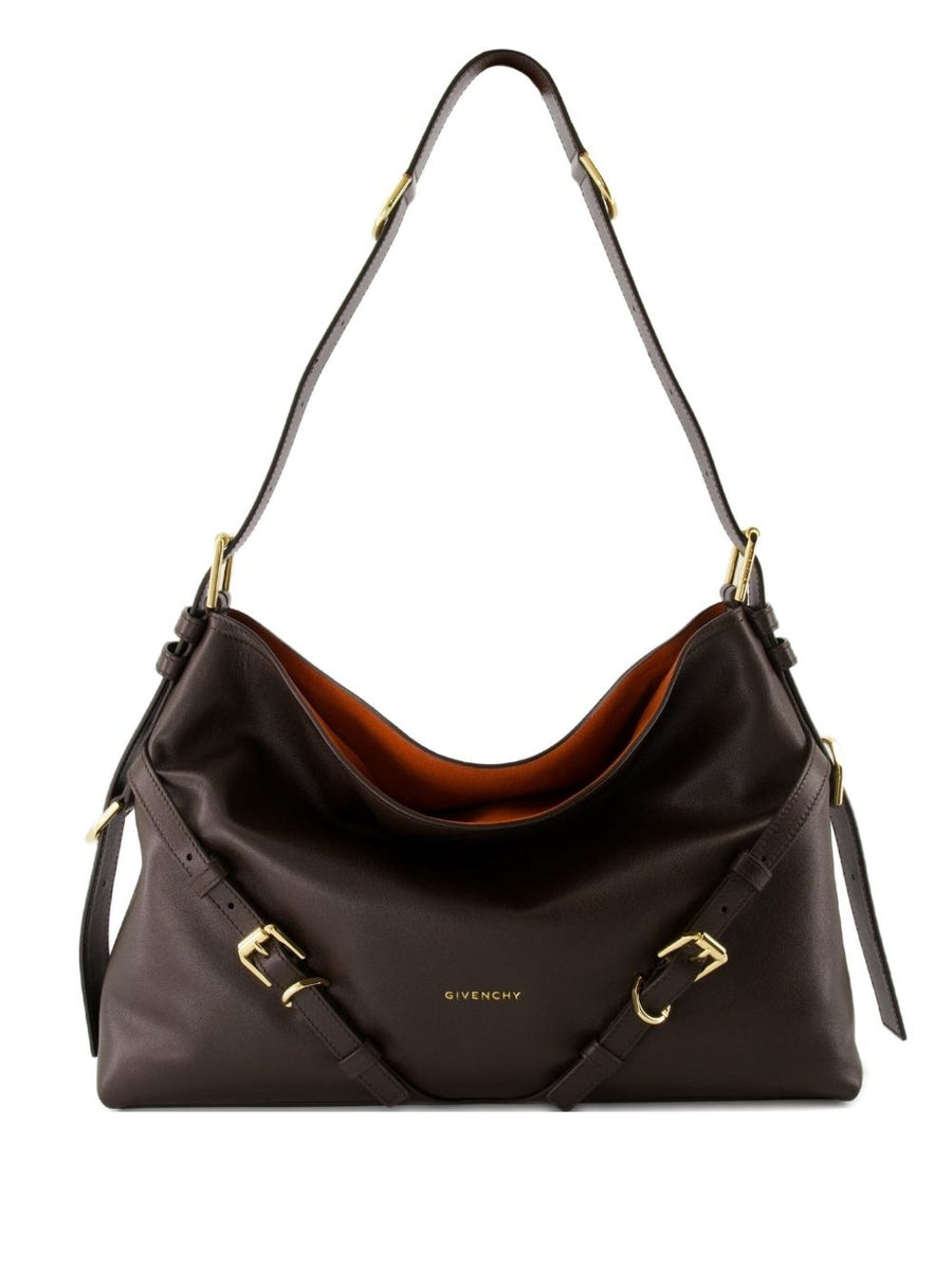 Shoulder Bag Voyou Brown Calfskin