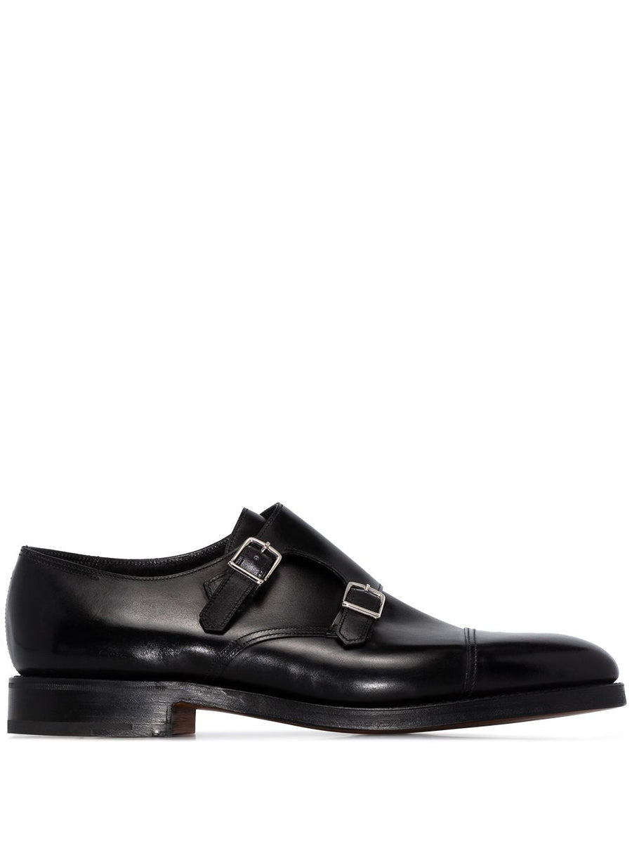 Double Monk Strap Shoes William Black Leather Accessories