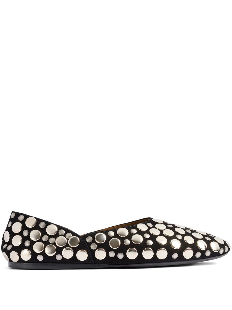 Ballet Flats Jane Black Suede Calfskin Ballerina Shoes