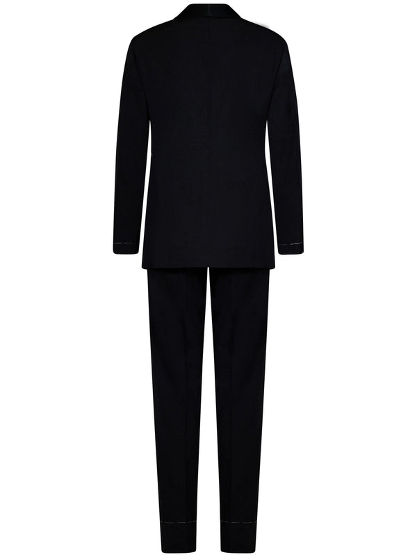 Suit Single-Breasted Black Wool-Cashmere Suits