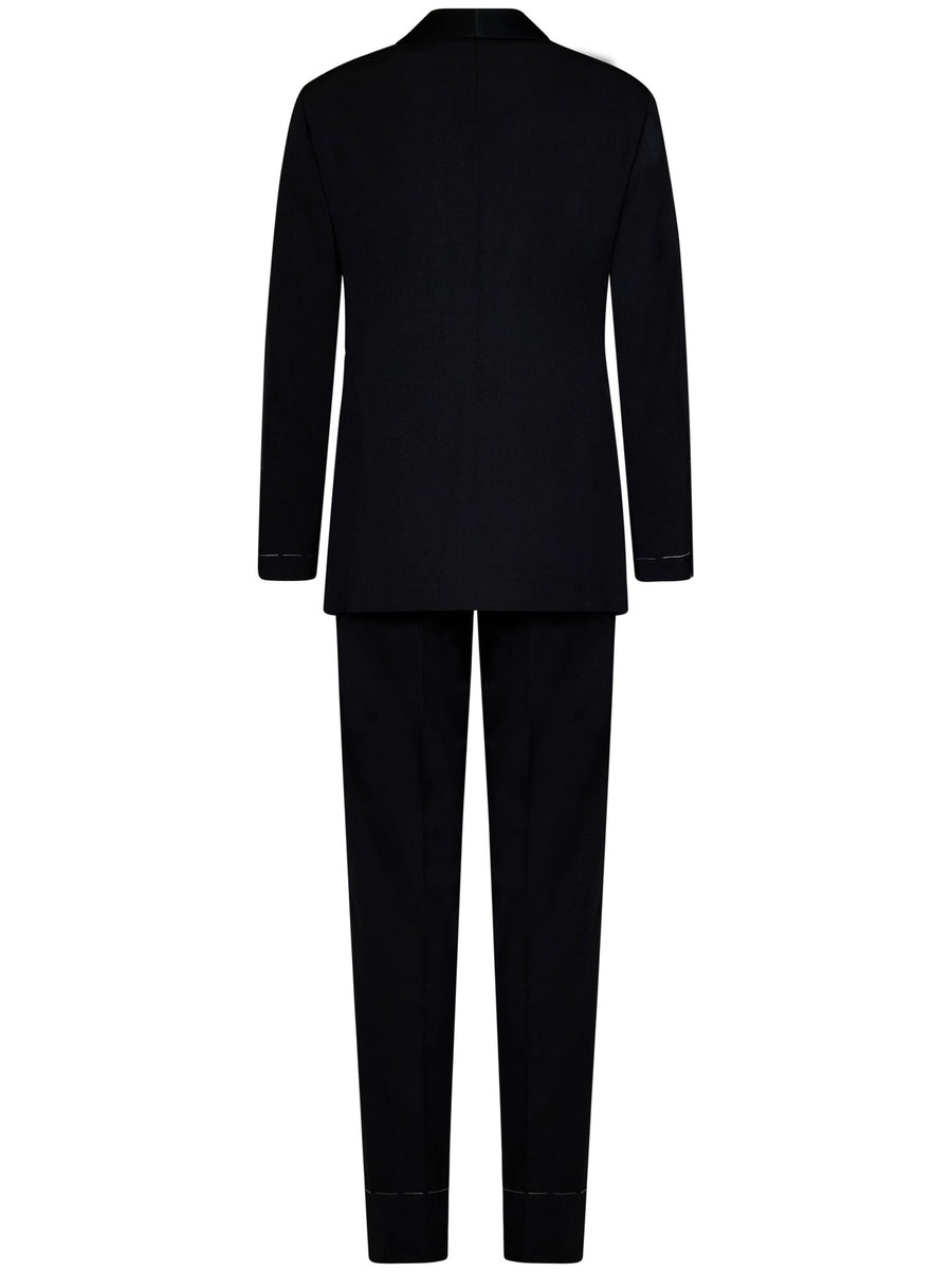 Suit Single-Breasted Black Wool-Cashmere Suits
