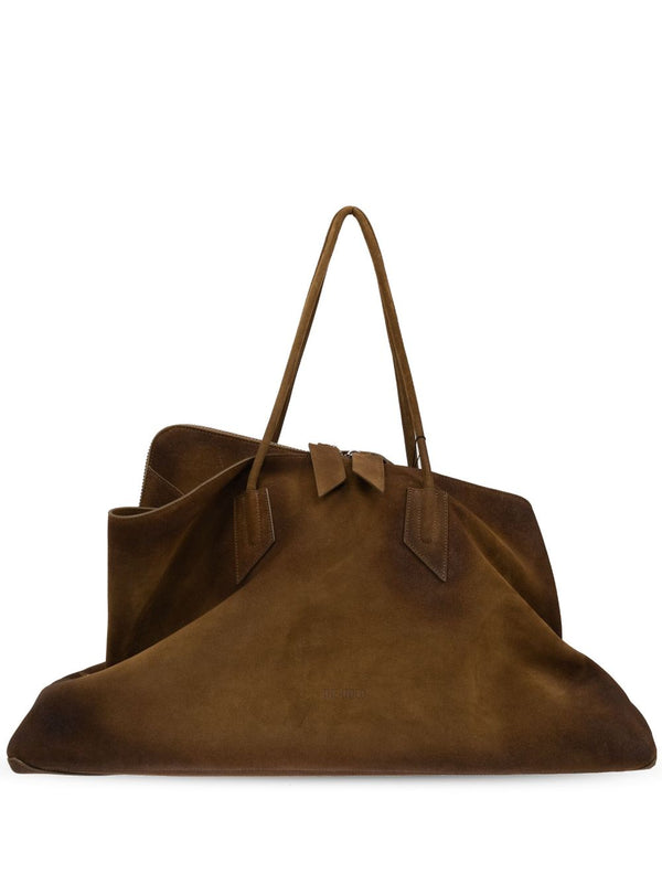 Tote La Passeggiata Large Green Suede Handbags