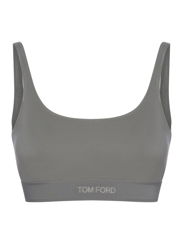 Top Scoop Neck Grey Modal Tops