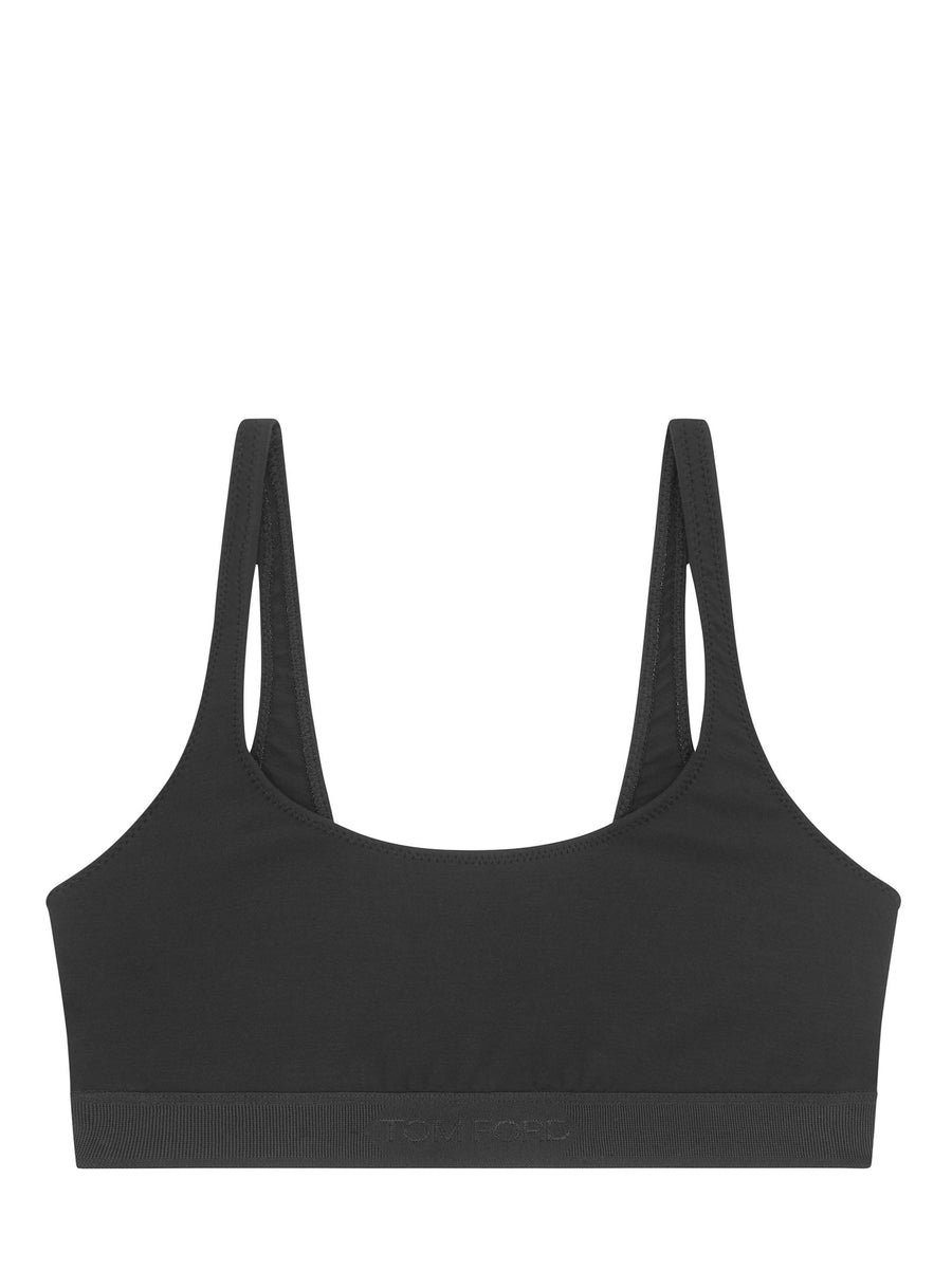 Top Scoop Neck Black Tops