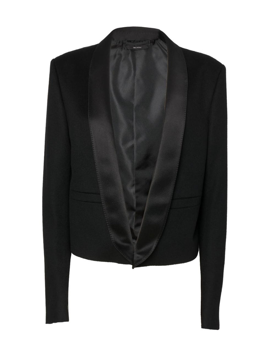 Blazer Wool-Cashmere Black Jacket