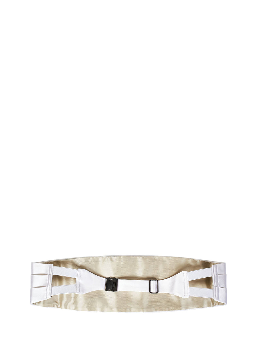Cummerbund White Silk Belt