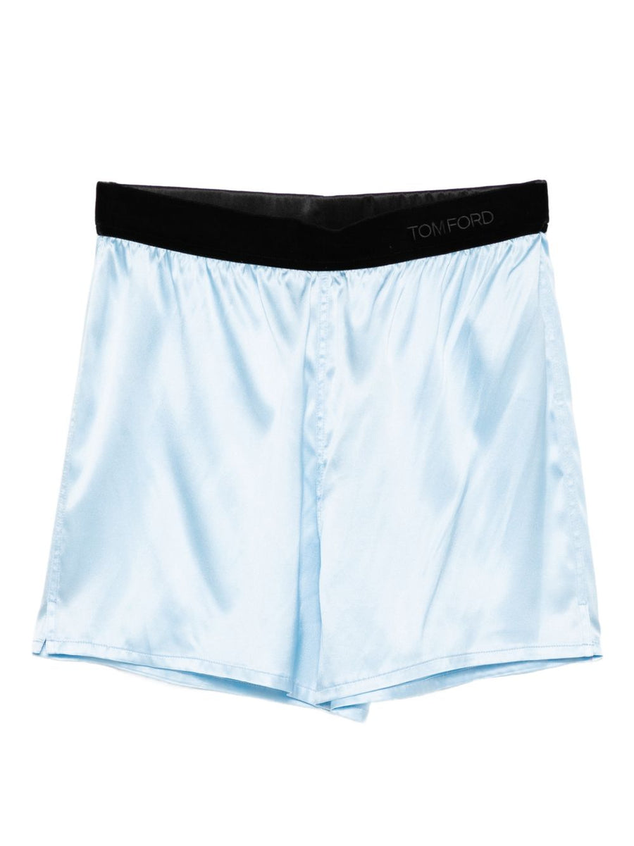 Silk Shorts Light Blue