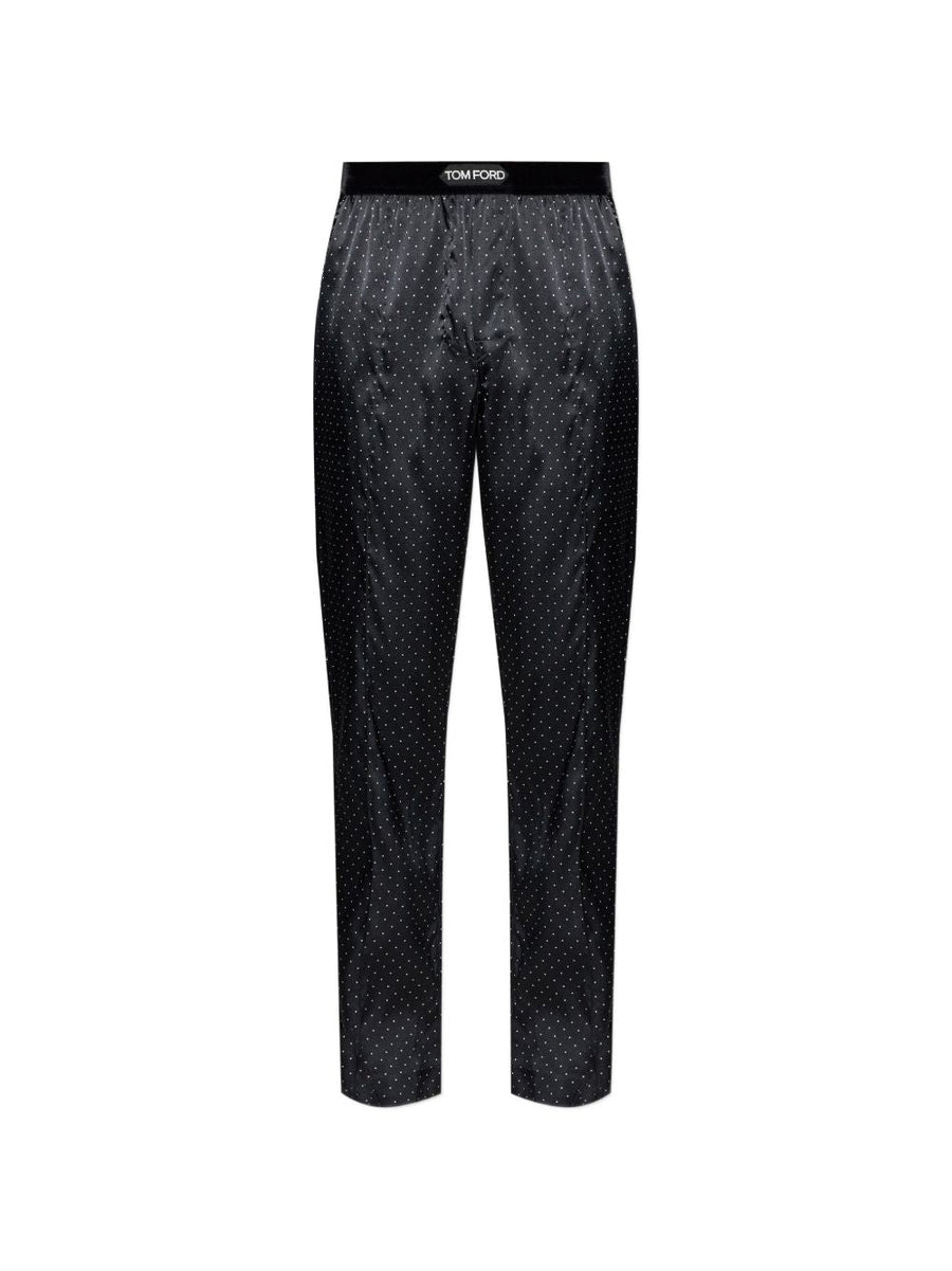 Trousers Silk Black-White