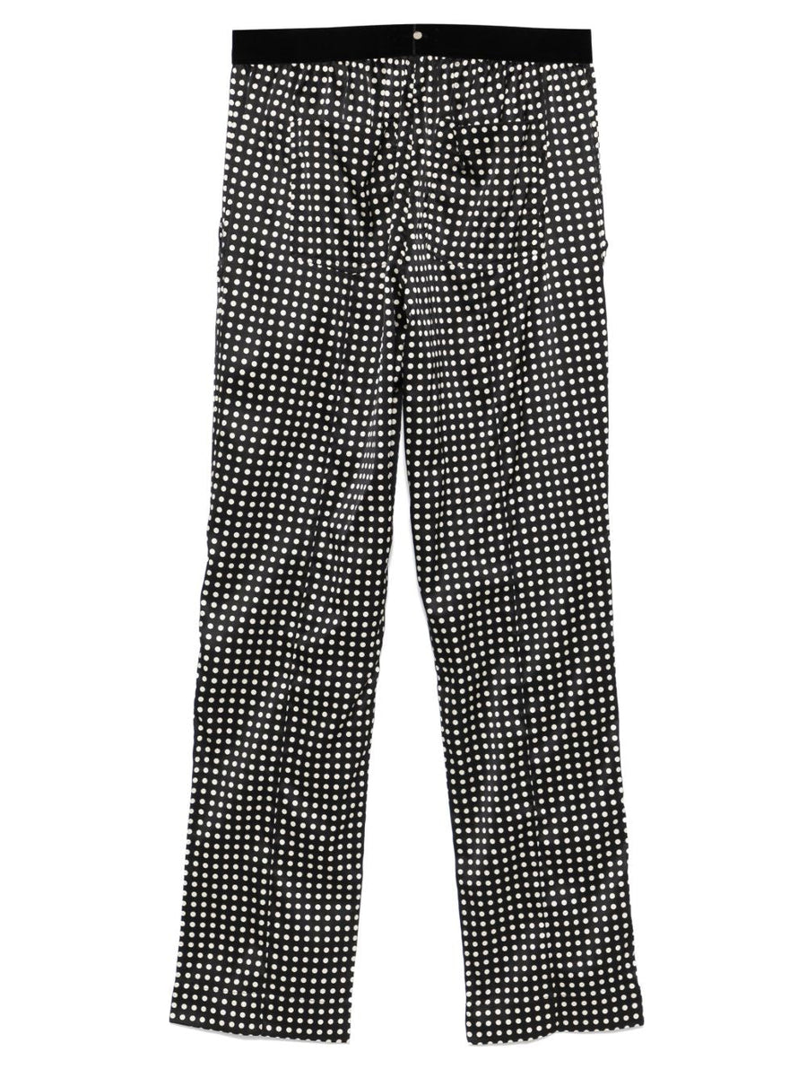Trousers Silk Black-Cream