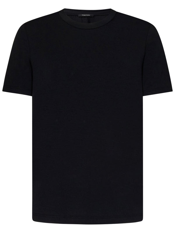 Ribbed Crew-Neck T-Shirt Black T-shirts