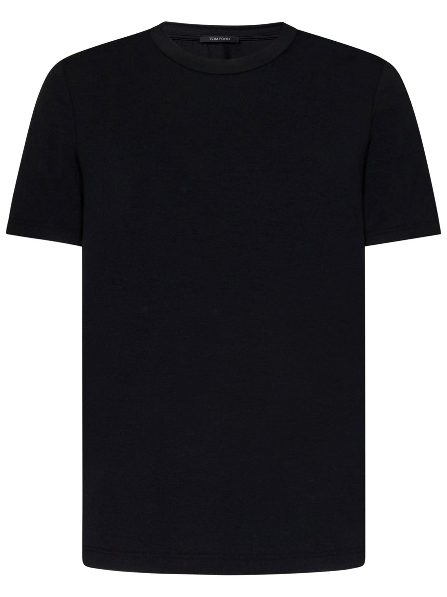 Ribbed Crew-Neck T-Shirt Black T-shirts