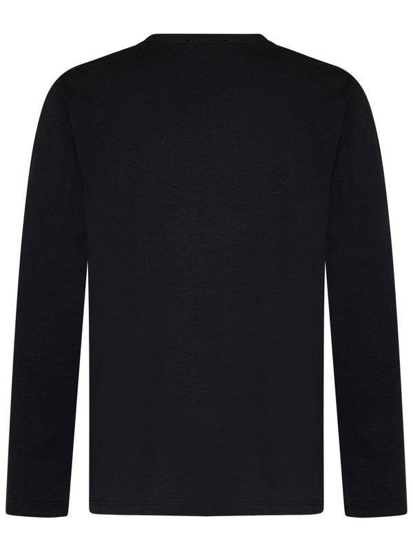 T-Shirt Ribbed Crewneck Black Cotton T-shirts