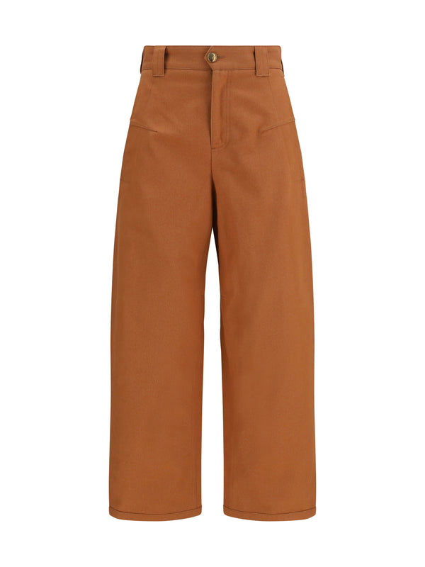 Chloé 100% Cotton trousers in orange