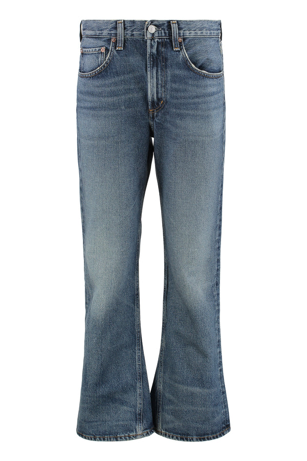 Flared Jeans Stencil Shade Denim Cotton
