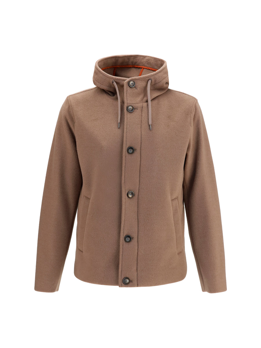 Herno 86% Polyester; 14% Viscose jacket in brown