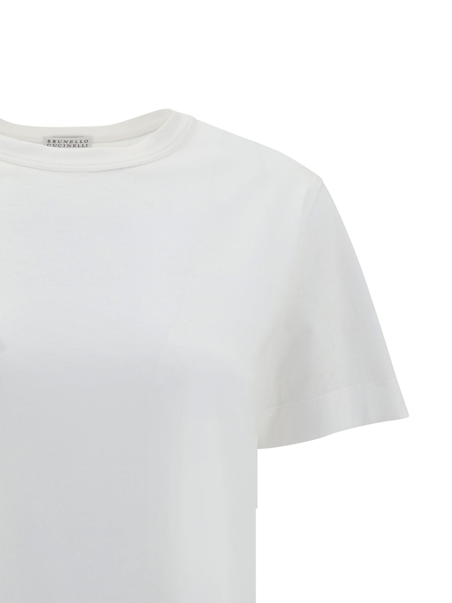 Monochrome Cotton T-Shirt Bianco T-shirts & Jerseys