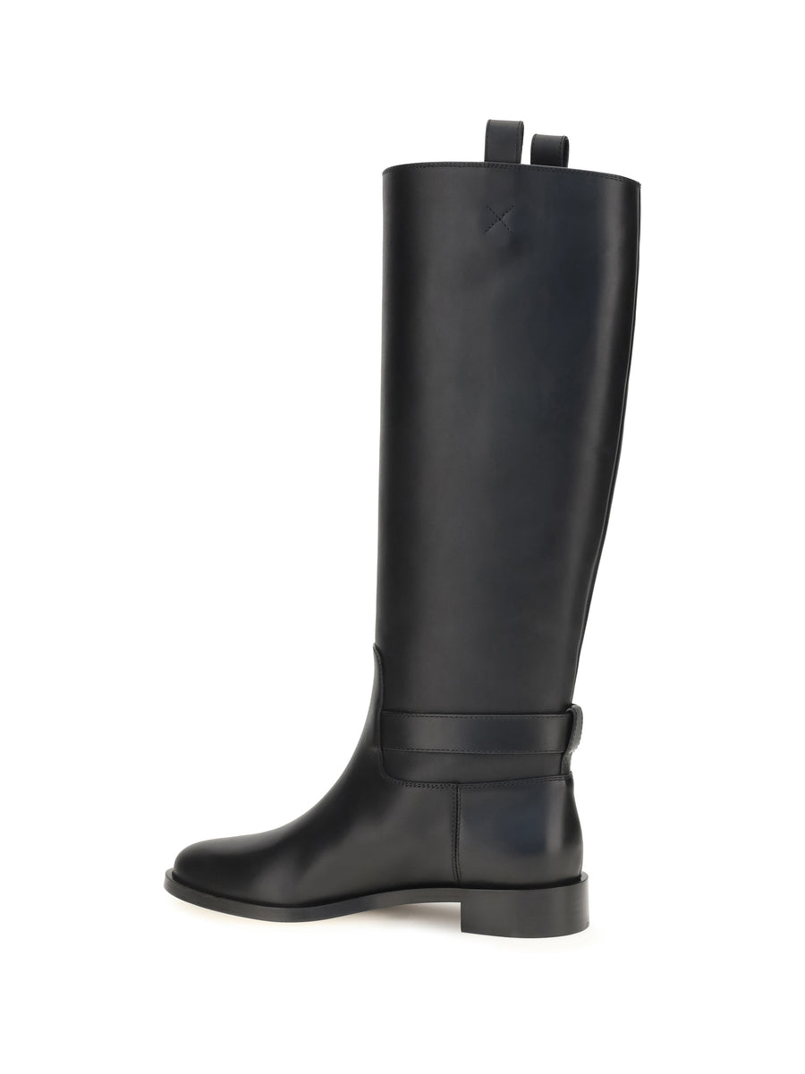 Boots Hug Black Leather Calf