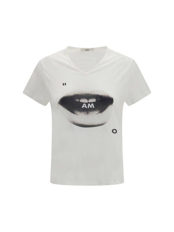 Ti Amo Print Jersey T-Shirt Avorio Cotton T-shirts