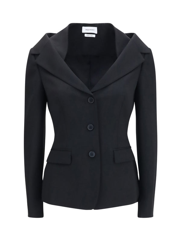 Alexander McQueen 100% Merino Wool blazer in black