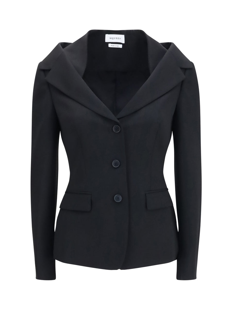 Alexander McQueen 100% Merino Wool blazer in black