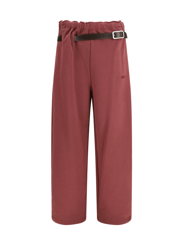 Magliano 100% Cotton track pants in red