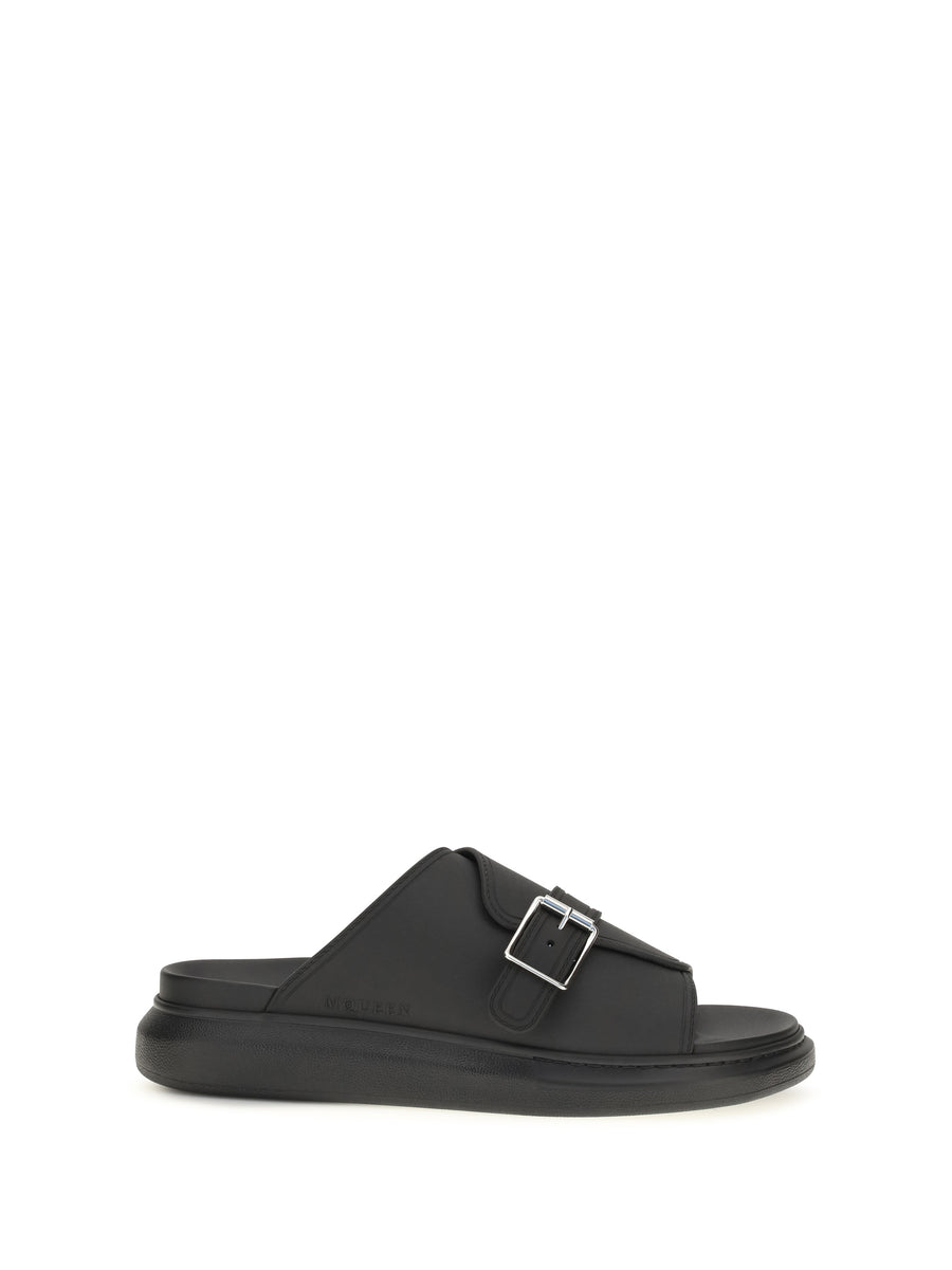 Alexander McQueen Upper: 100% Thermoplastic Polyurethane; Sole: 100% Rubber slide sandal in black