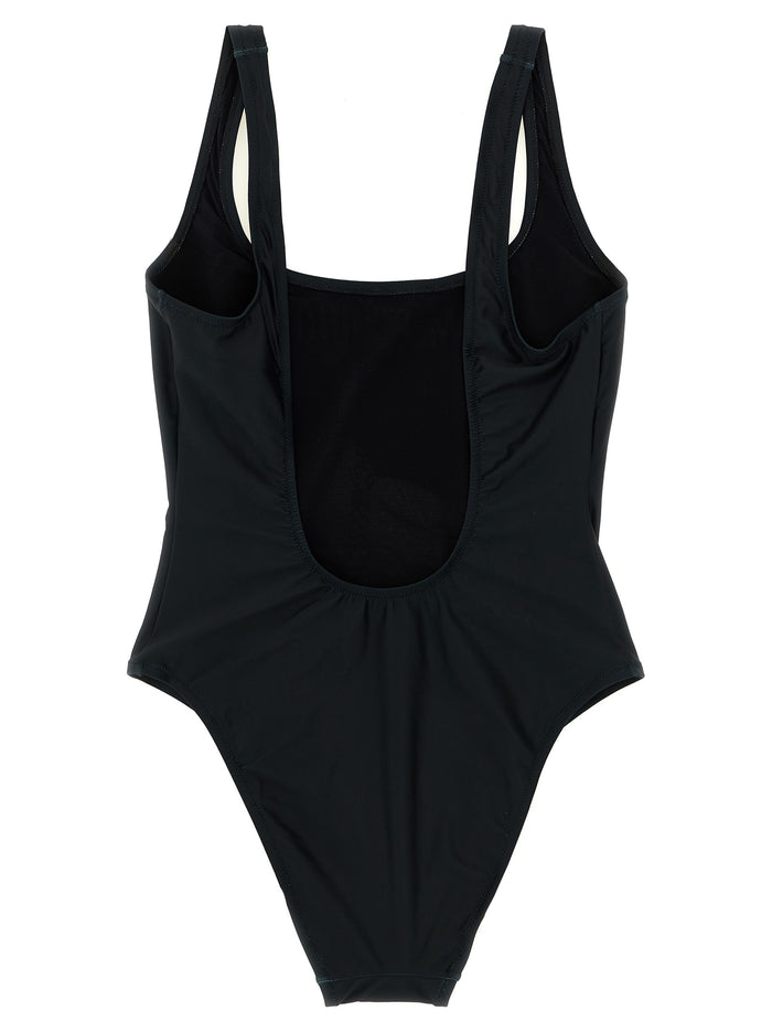 Goose One-Piece Swimsuit Black Polyester Beachwear