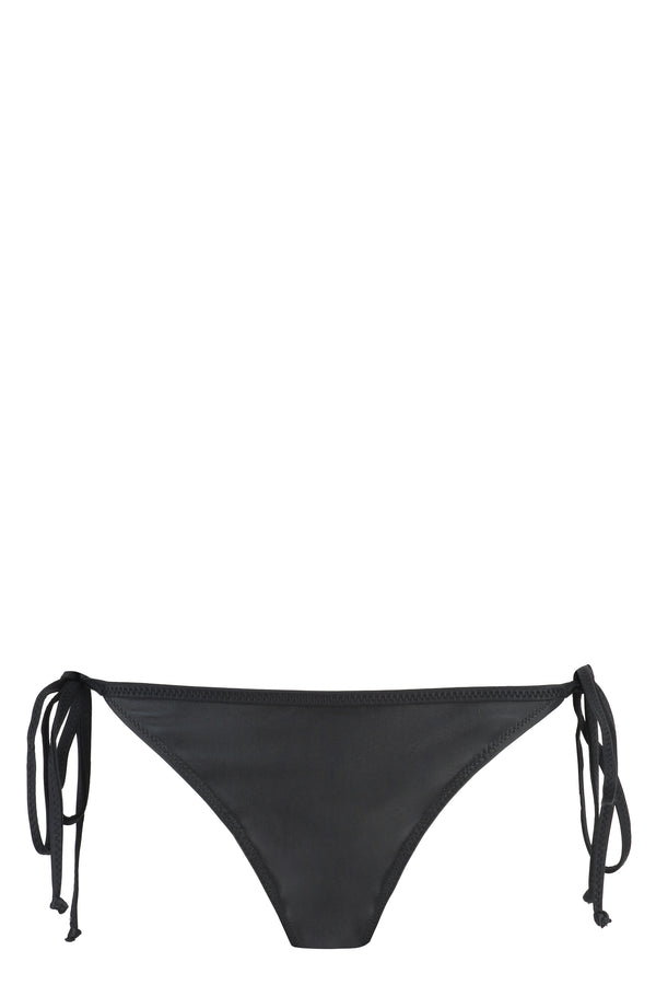 Tie-Side Hipster Bikini Bottom Black Polyester Bikinis