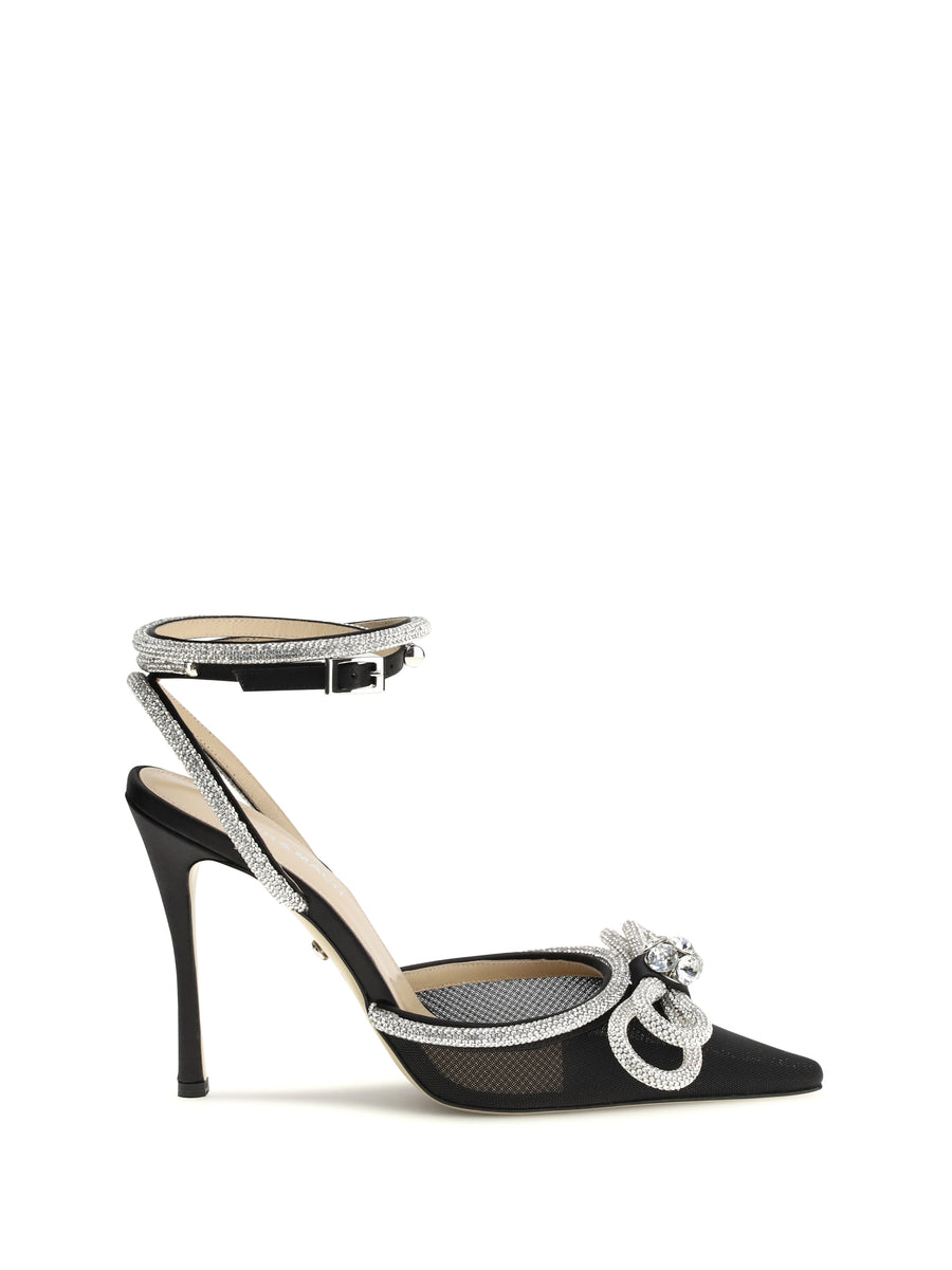 Mach & Mach Upper: 100% silk; Sole: 100% calf leather pumps in black
