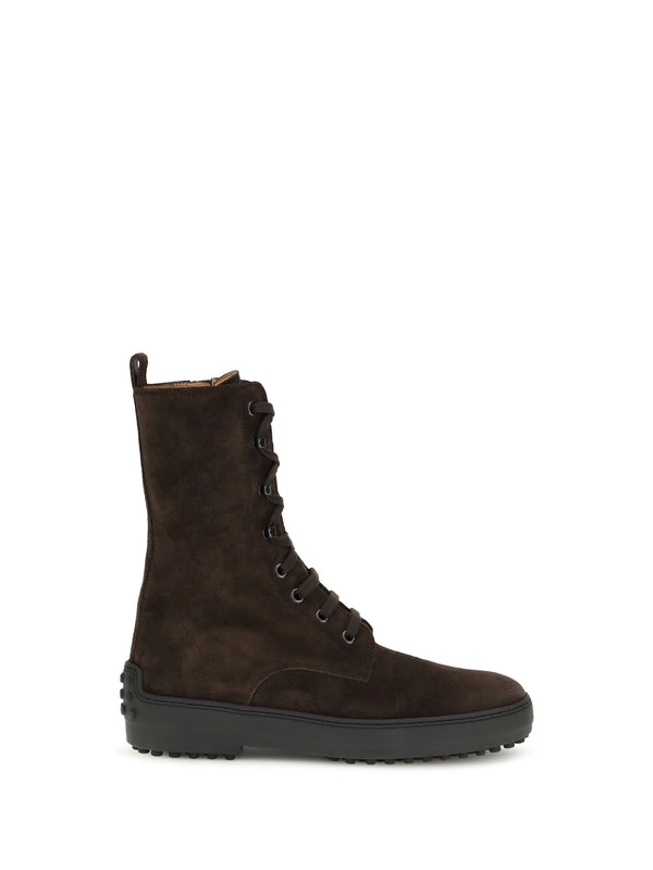 Winter Gommino Suede Leather Lace-Up Ankle Boots Palissandro