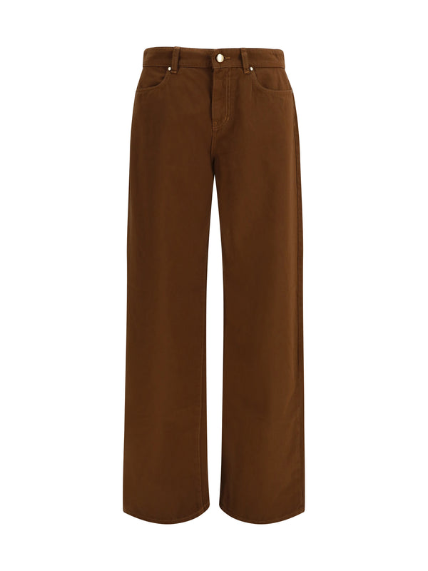 Max Mara Studio 100% Cotton trousers in brown