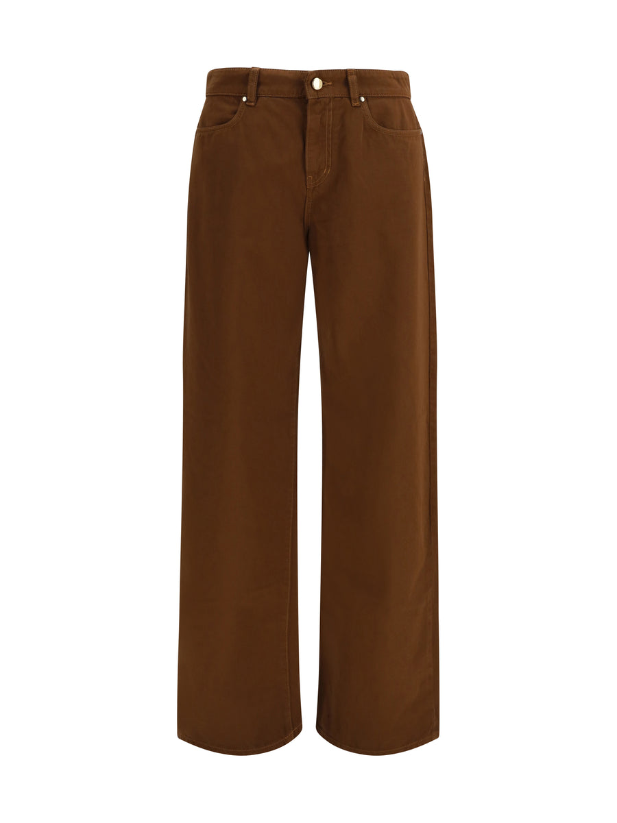 Max Mara Studio 100% Cotton trousers in brown