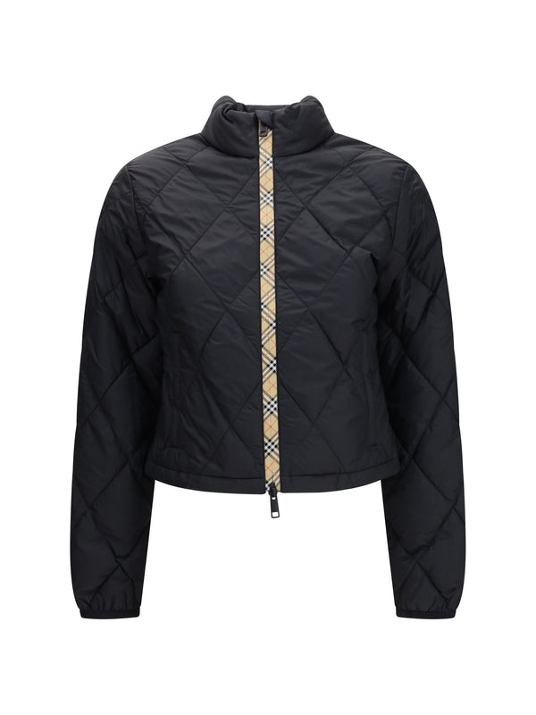 Bramford Quilted Nylon Jacket With Check Tape Black Polyamide Down