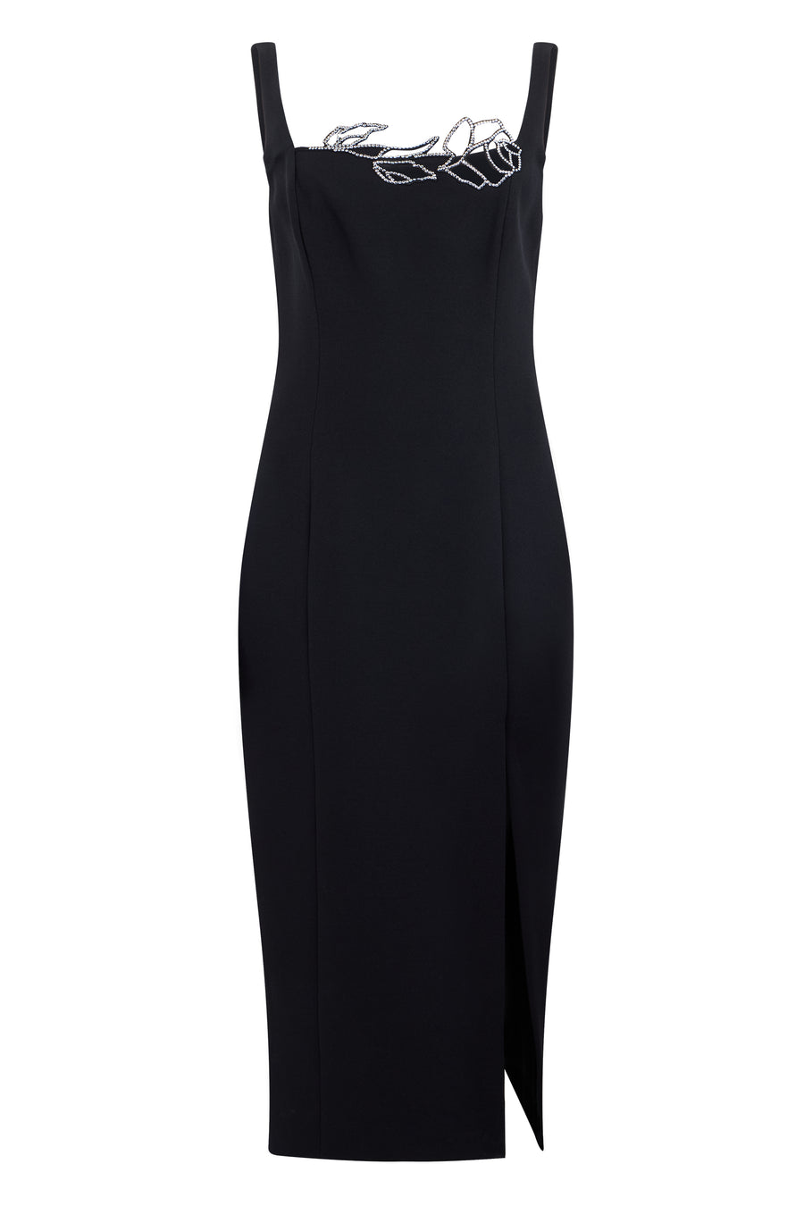 Midi Dress Black Polyester
