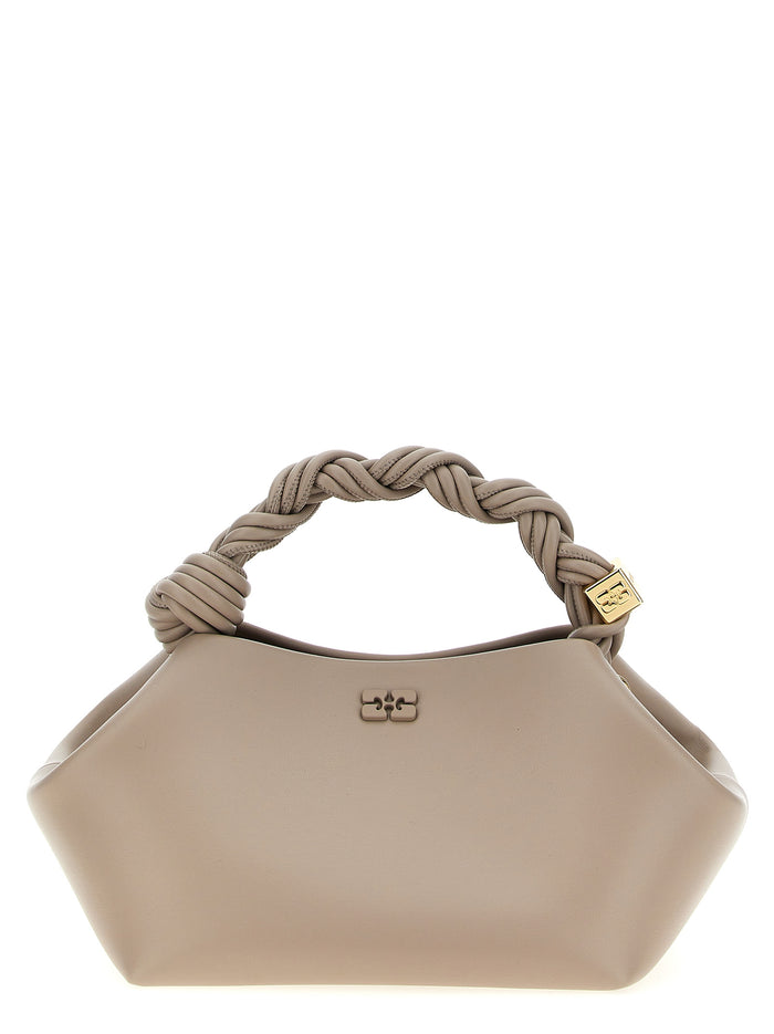 Small Ganni Bou Handbag Gray Rl Pu Pl Hand Bags